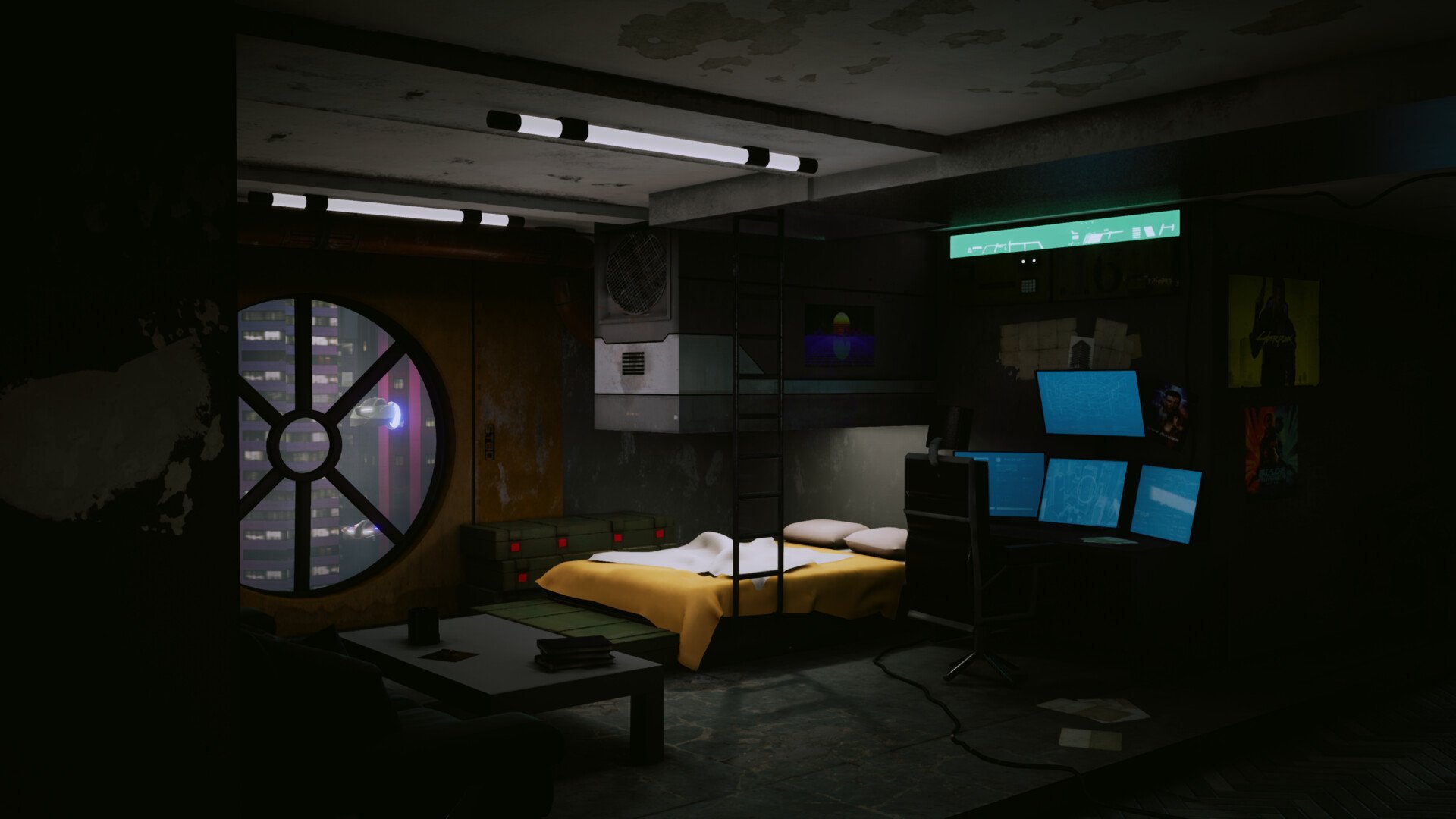 Johns room. Cyberpunk 2077 комната. Спальня в стиле киберпанк. Комната в стиле киберпанк. Квартира в стиле киберпанк.