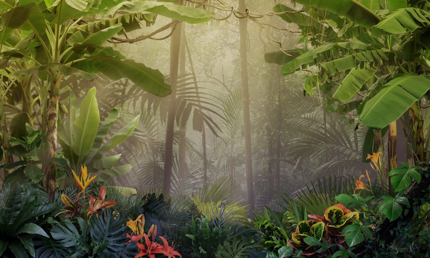 Джунгли новороссийск. Ларсен южноамериканские джунгли. Дороти Дрейпер банановые листья. Листья джунгли. Фреска джунгли.