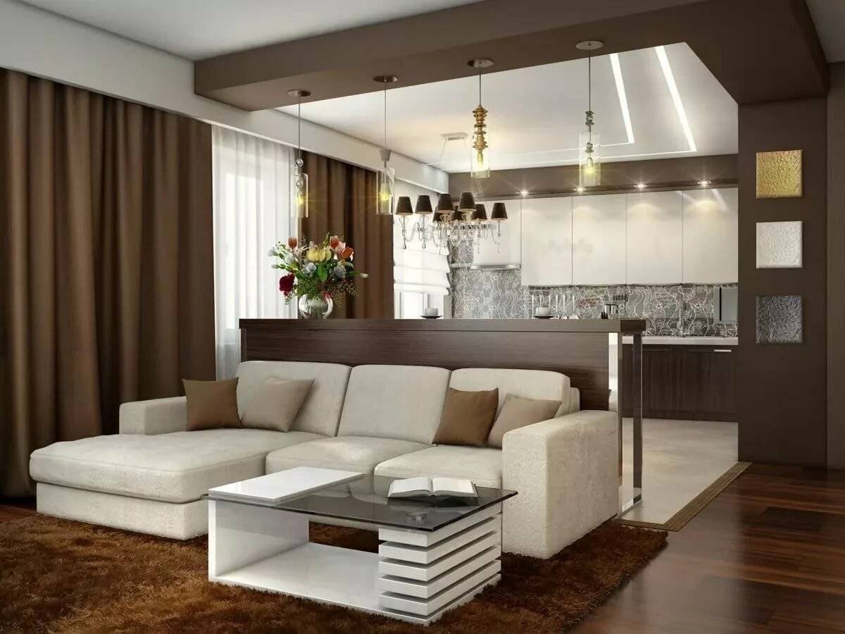 Кухня гостиная дизайн интерьер в квартире