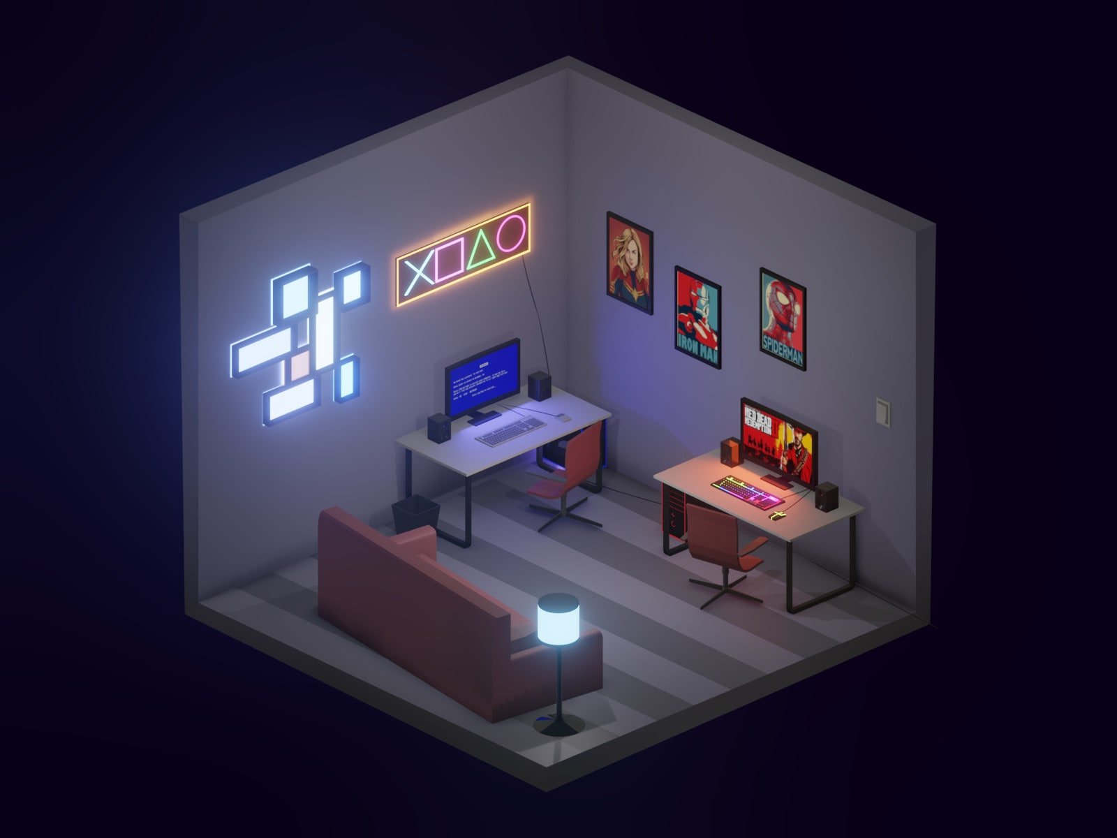 3d комната. 3d isometric Room гейминг. Blender 3d изометрия. Blender 3d комната. Blender модель комнаты.