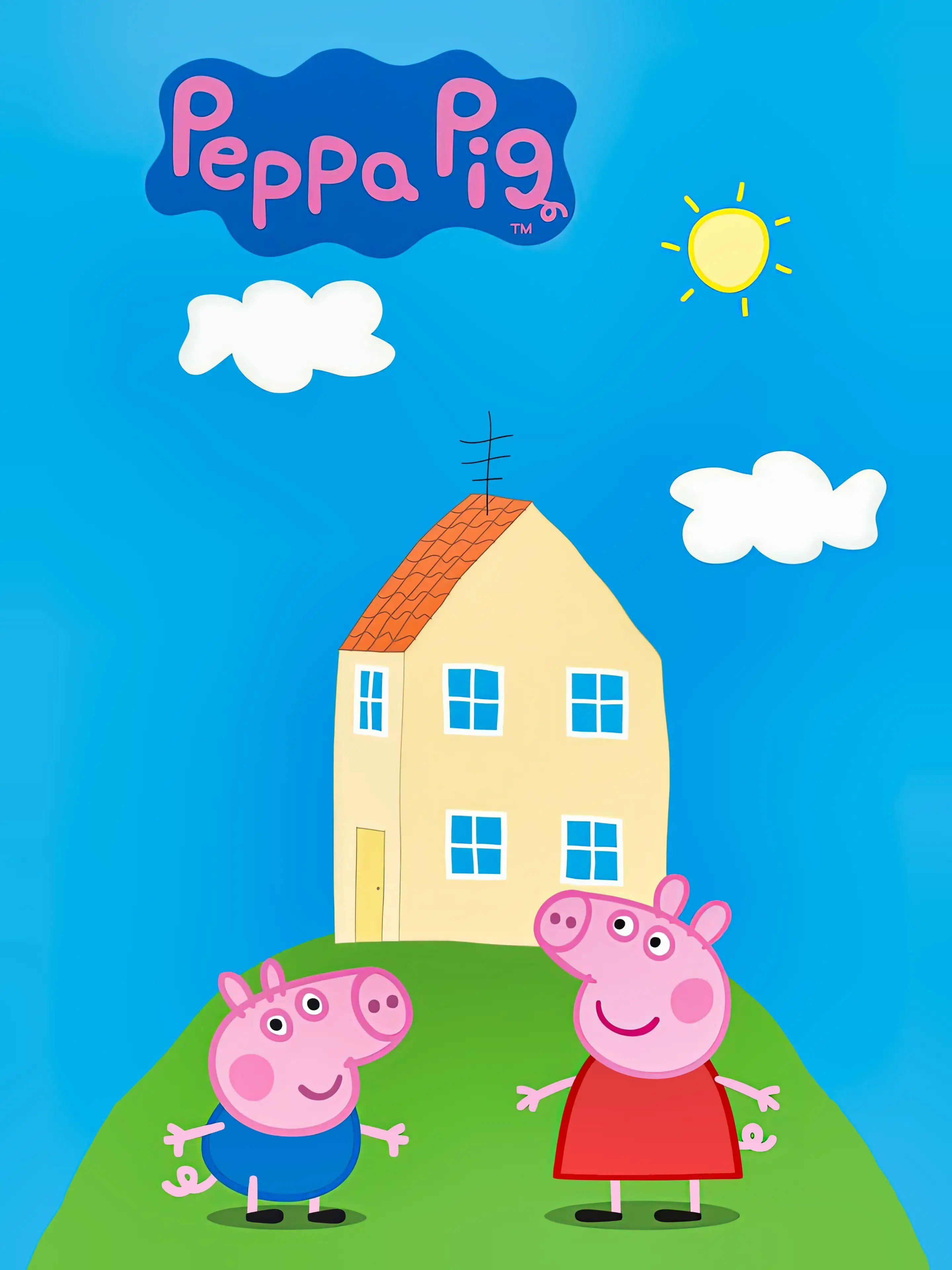 Семья пеппы возле дома. Свинка Пеппа. Свинка Пеппа дом. Свинка Пеппа дом в мультике.