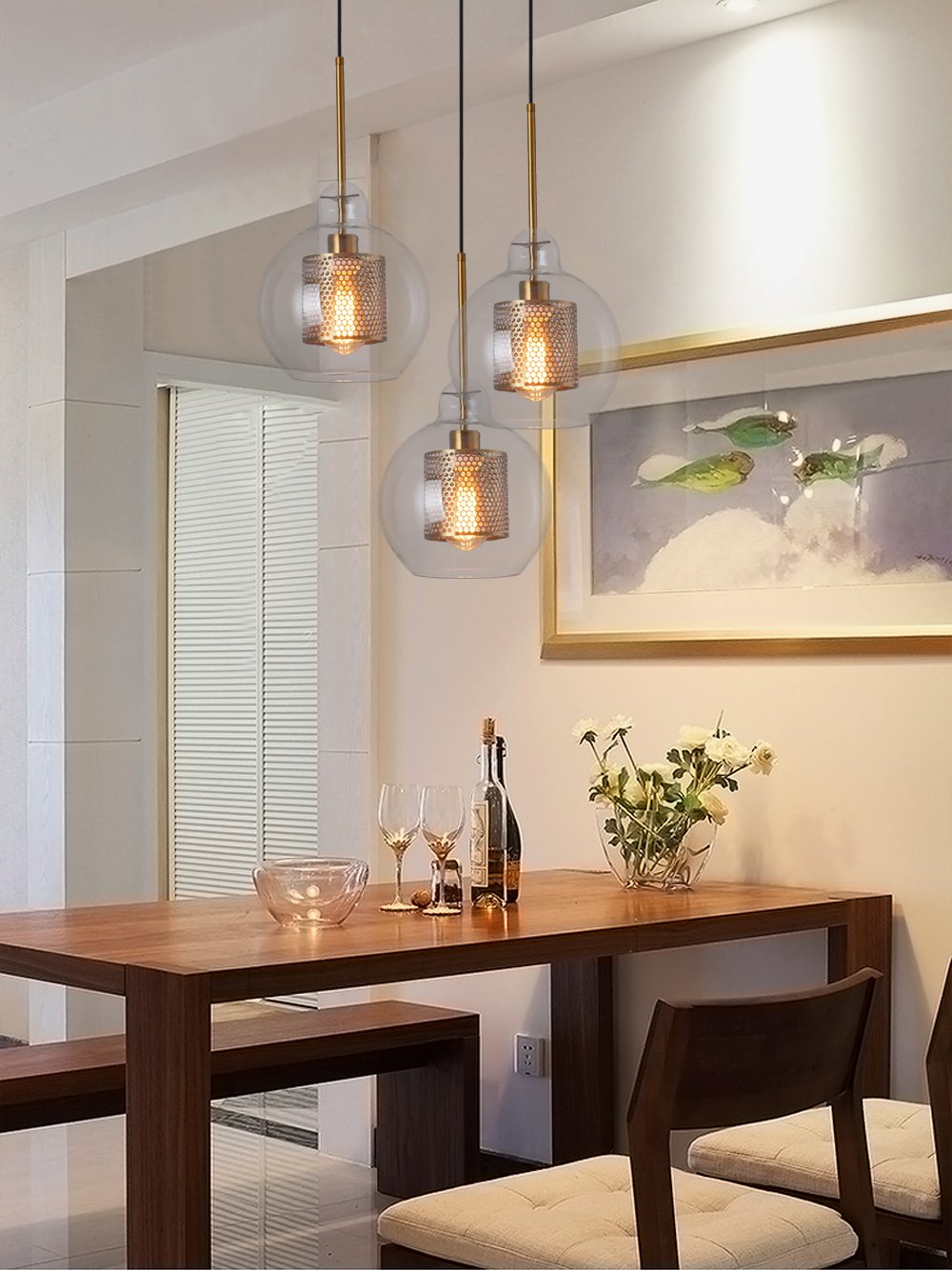 Подвесной светильник на кухню над столом