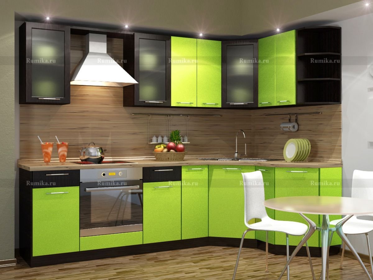 Готовые кухни зеленого цвета