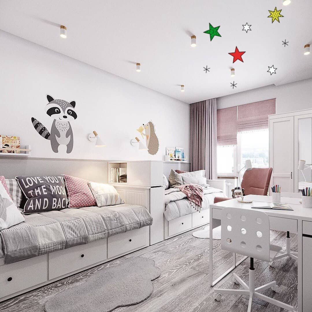 Дизайн комнаты для двух детей - 60 фото