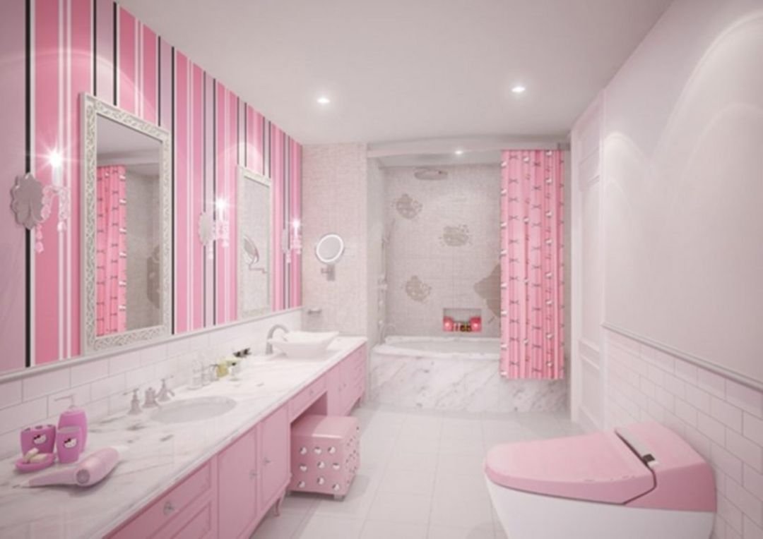 Плитка в ванную розовая