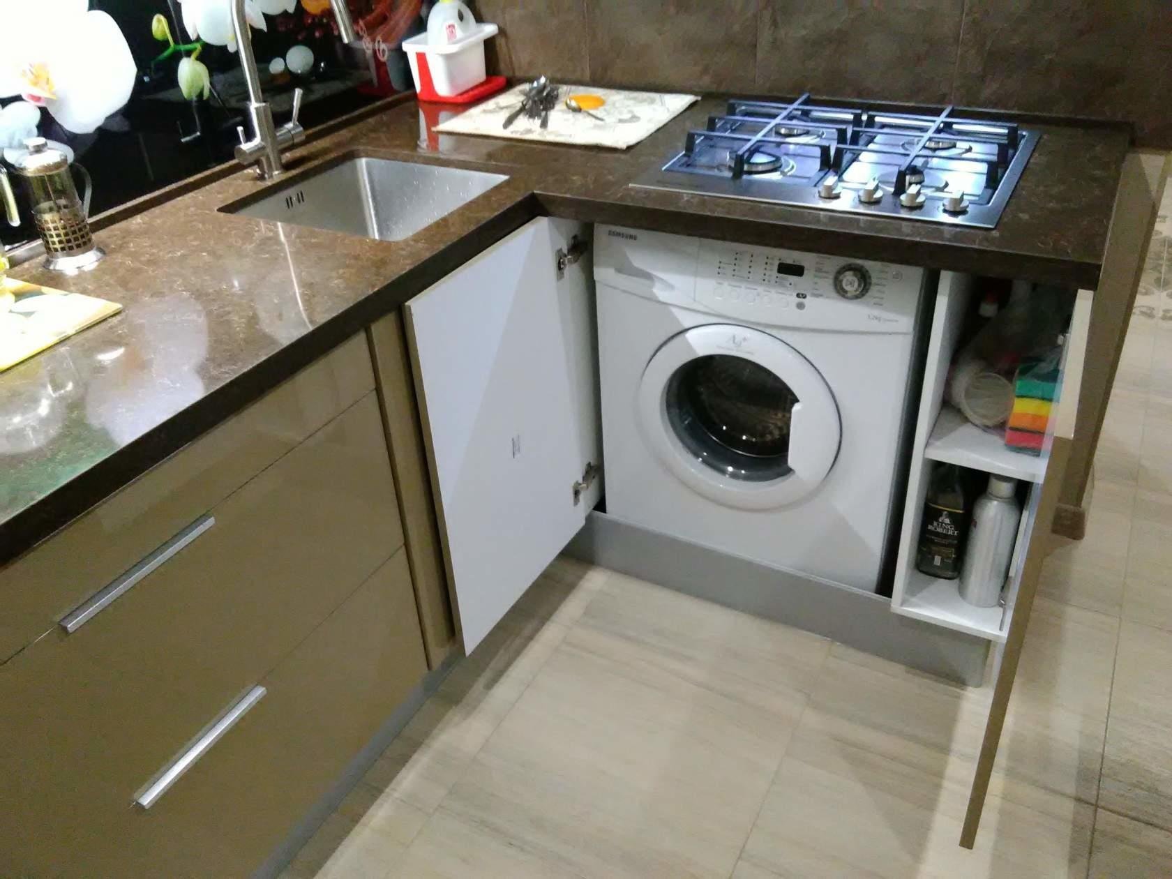 Стиральная машина на кухне под столешницей размеры