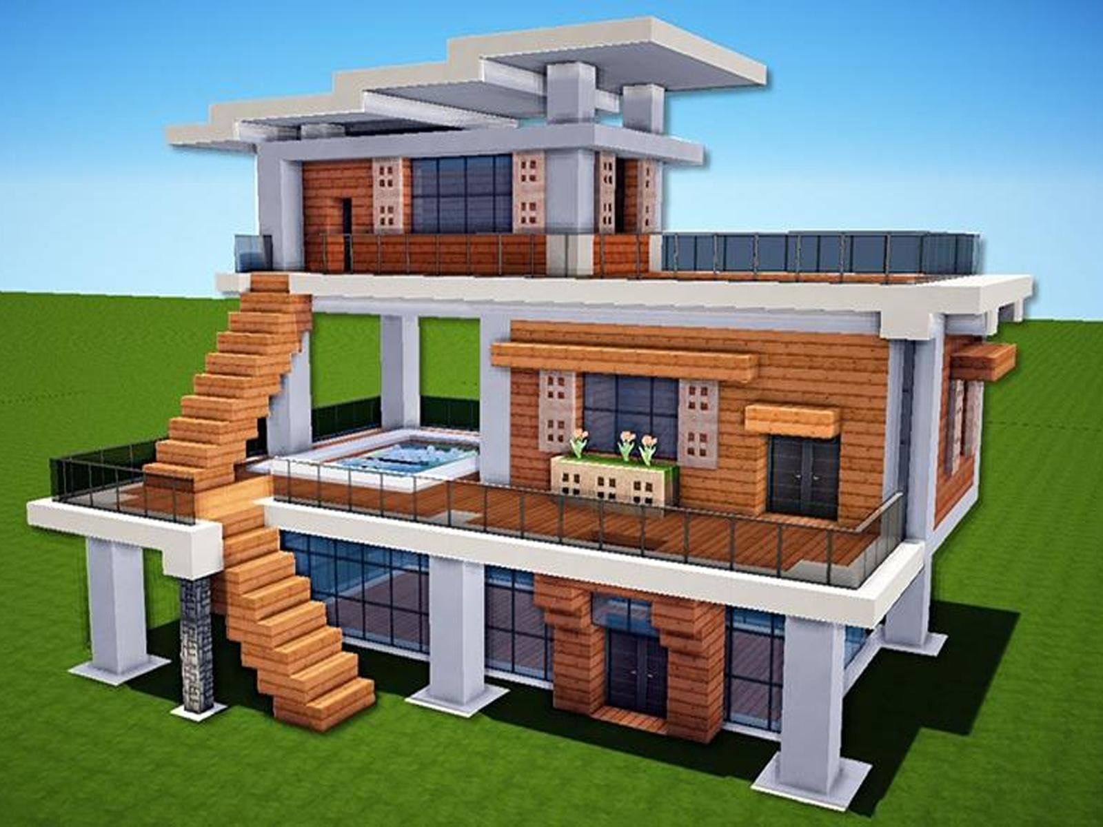 Майнкрафт как построить дом красивый и большой. Модерн Хаус в майнкрафт 1.1.5.