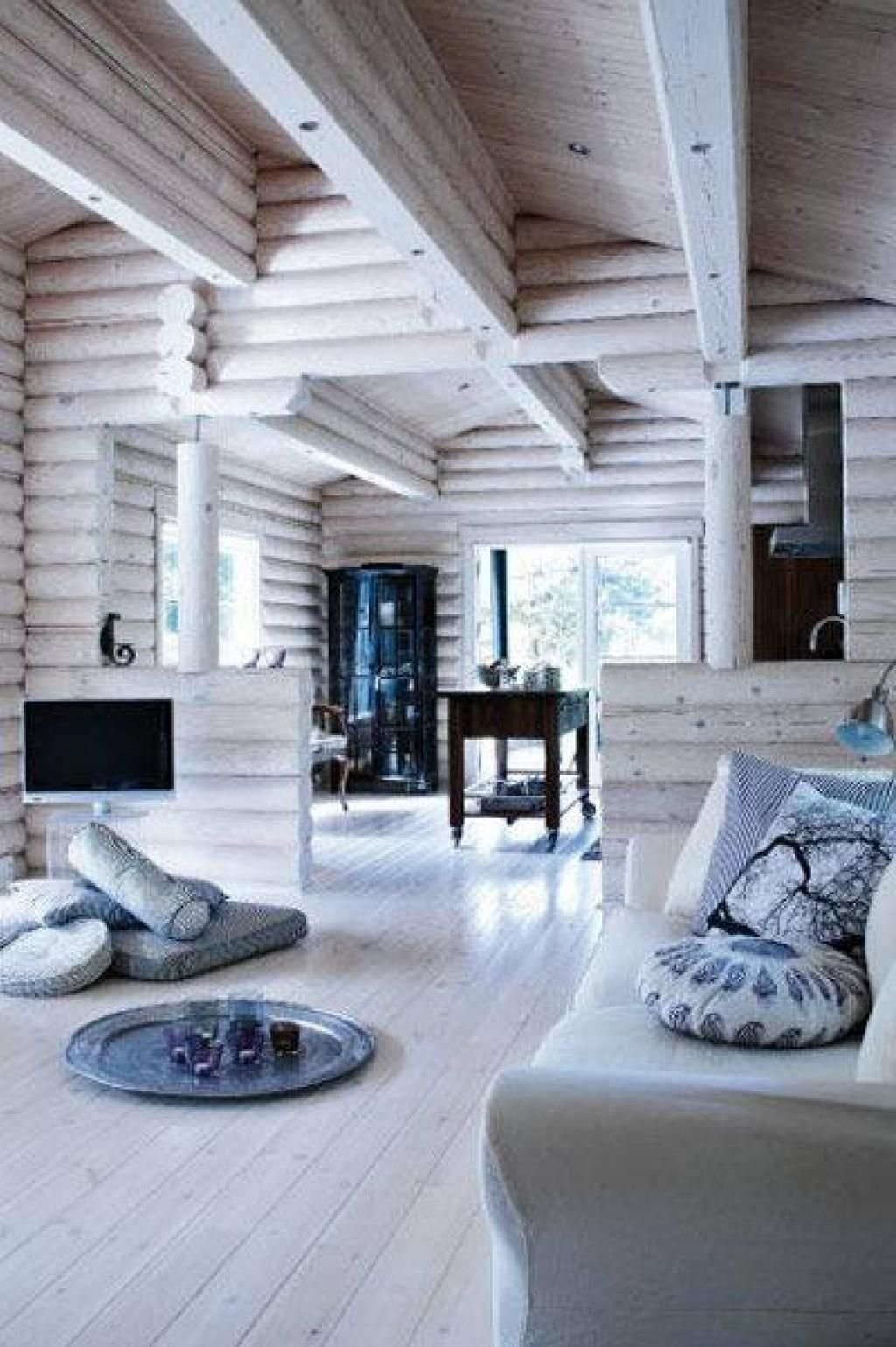 Интерьер деревянного дома из бревна