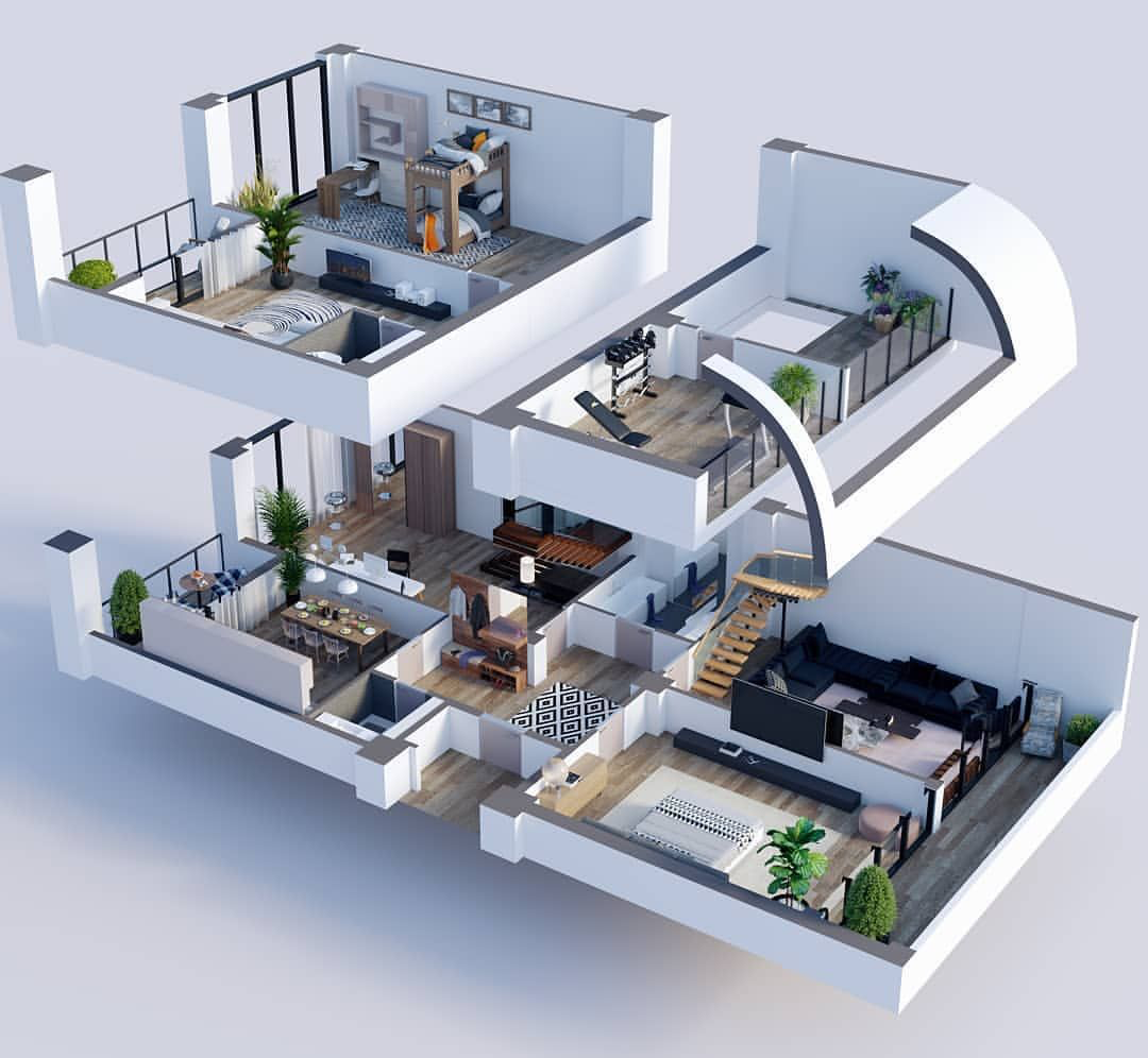 Проектирование домов для телефона. Floorplan 3d ландшафт. Современные планировки. Дом с планировкой и интерьером. Необычные планировки домов.