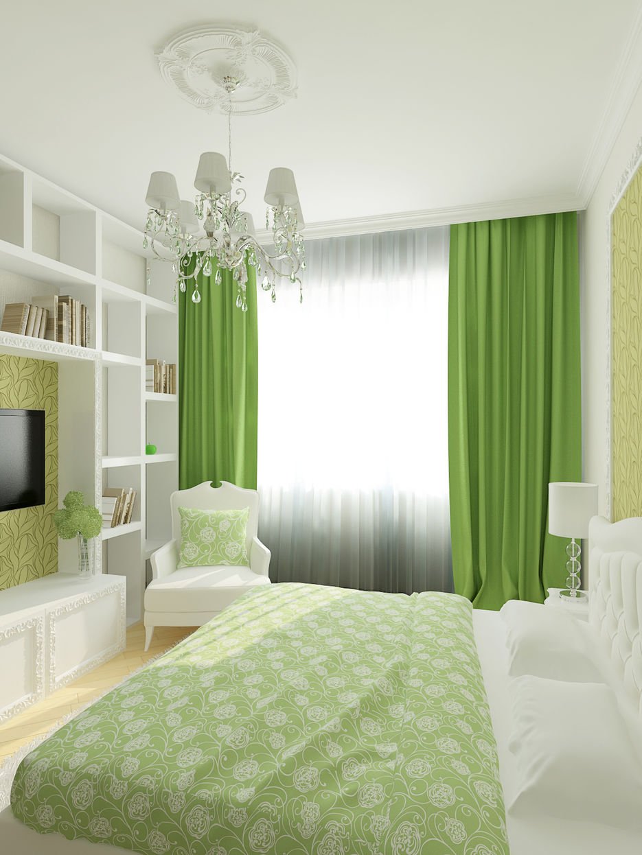 Спальня в зеленом стиле