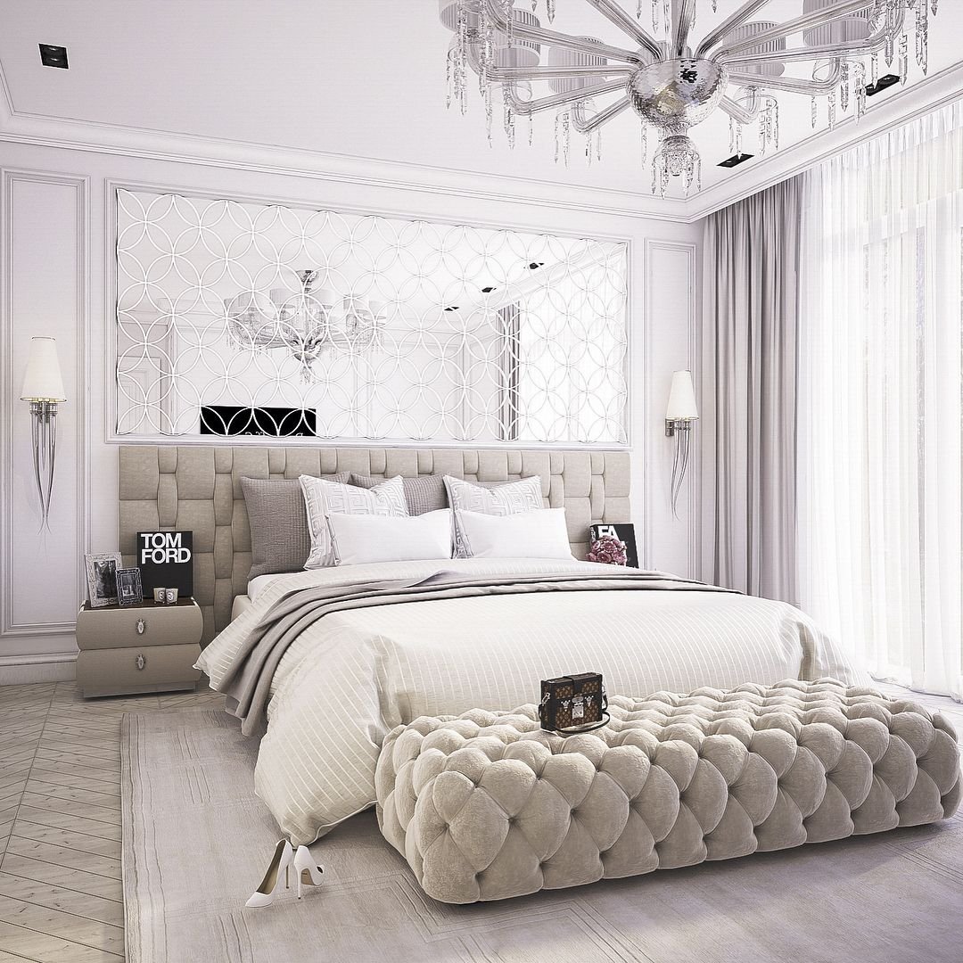 Дизайн белой спальни в современном стиле