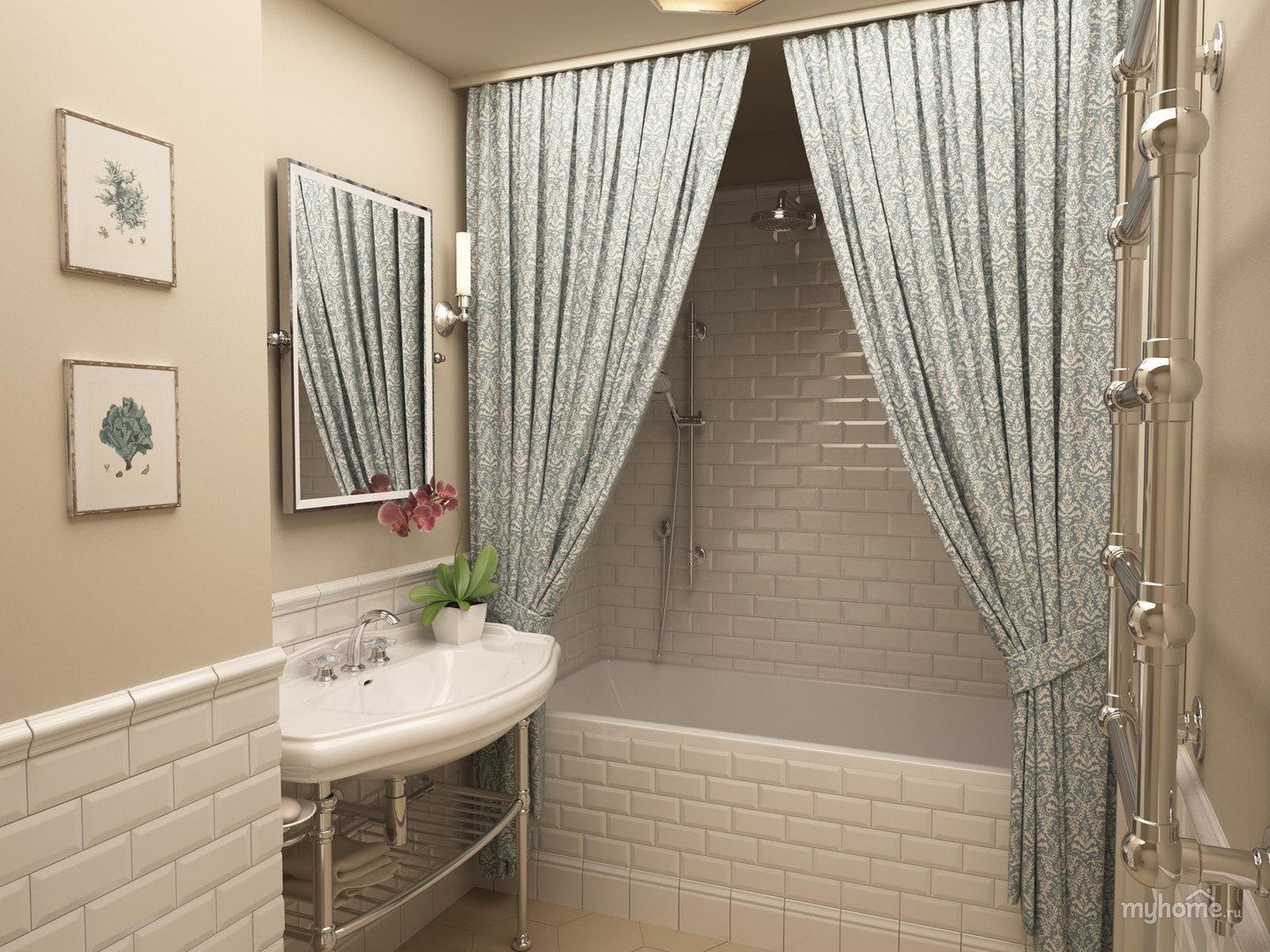 Шторка ванной фото. Ванная комната со шторкой. Дизайнерские шторы для ванной. Ванпая комната со шторой. Ванная с занавеской.