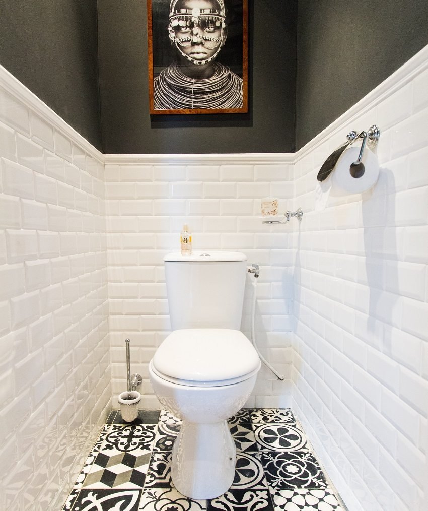 Дизайн интерьера маленького туалета в современном стиле