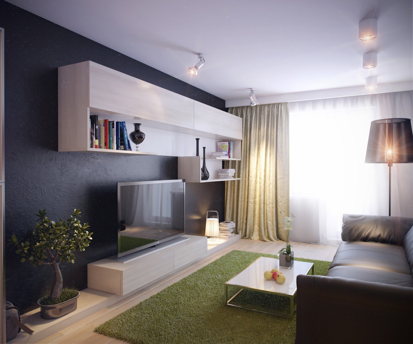 Простой дизайн гостиной комнаты в квартире (72 фото)