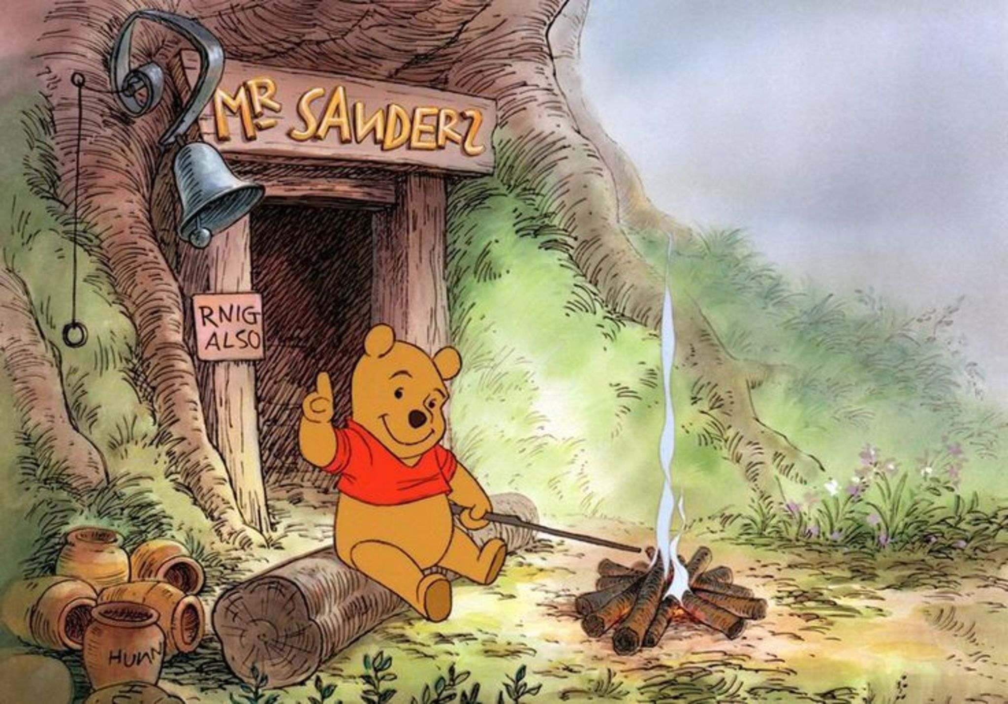 Winnie the pooh adventures. Винни пух Дисней 1966. Дом Винни пуха Дисней. Мистер Сандерс Винни пух.