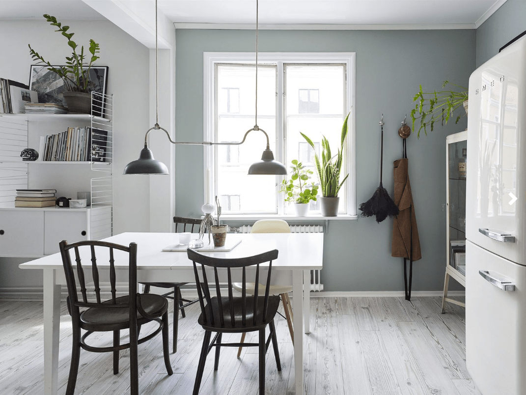 Скандинавский стиль в интерьере кухни гостиной