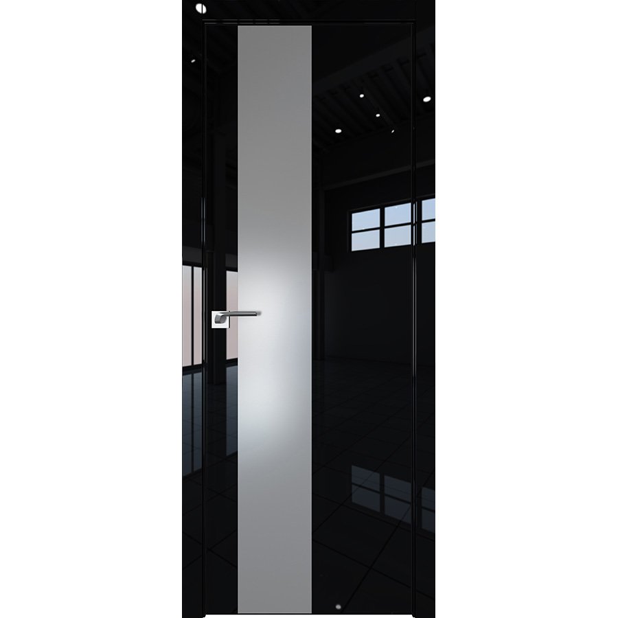 Двери межкомнатные белые с черным стеклом