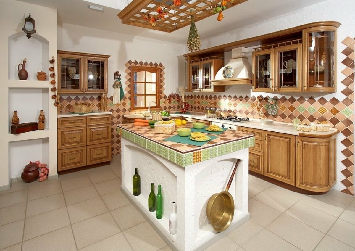 Кухни в русском стиле деревенском
