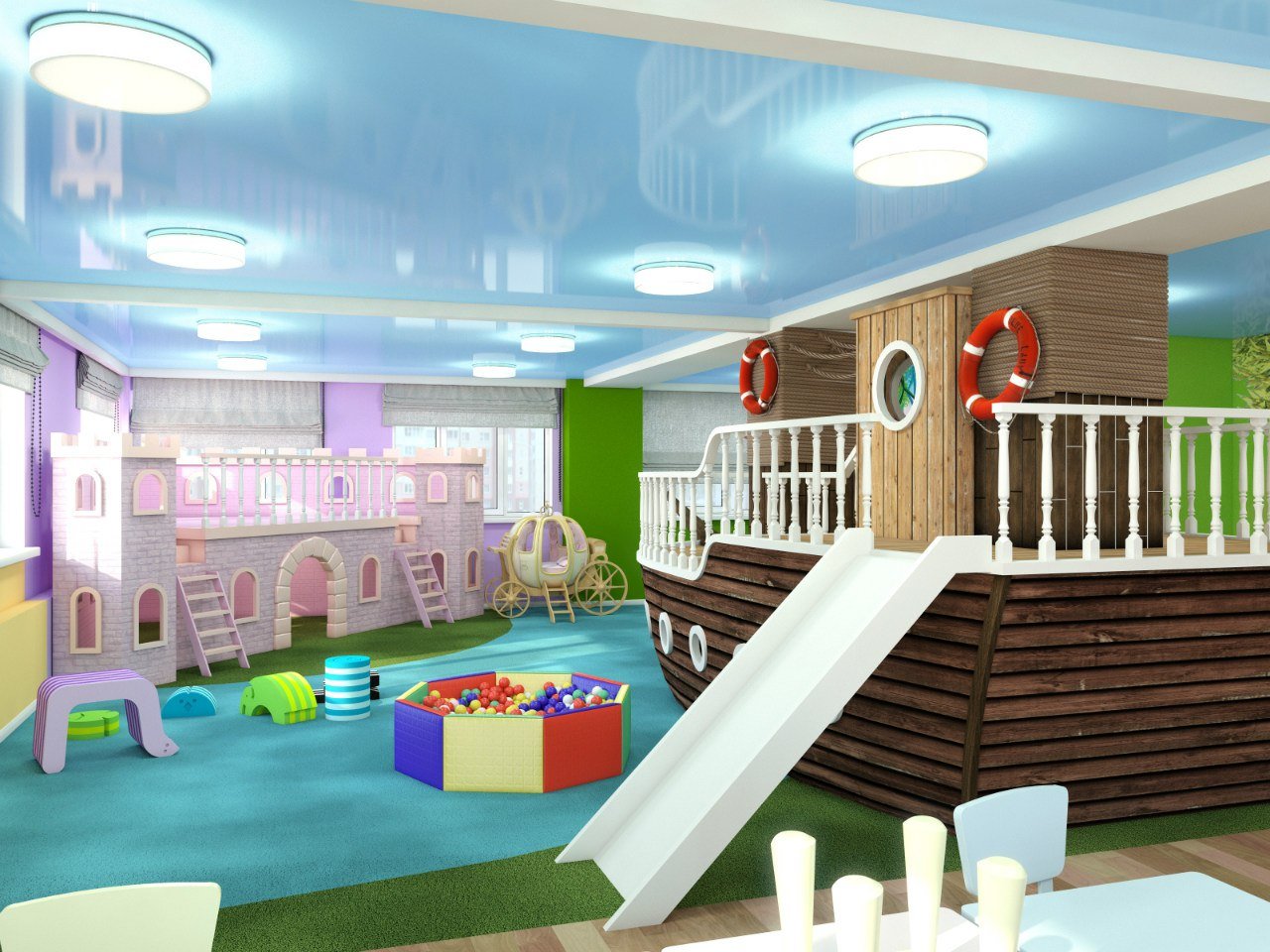 Какие есть детские помещения. Детская игровая комната. Детские игровые комнаты для дня рождения. Комната для детского праздника. Детское кафе.