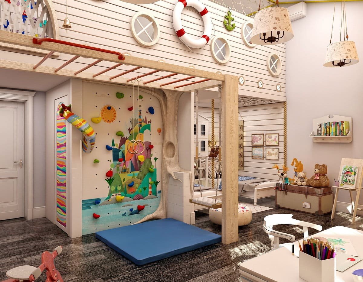 Детская комната с игровой зоной дизайн