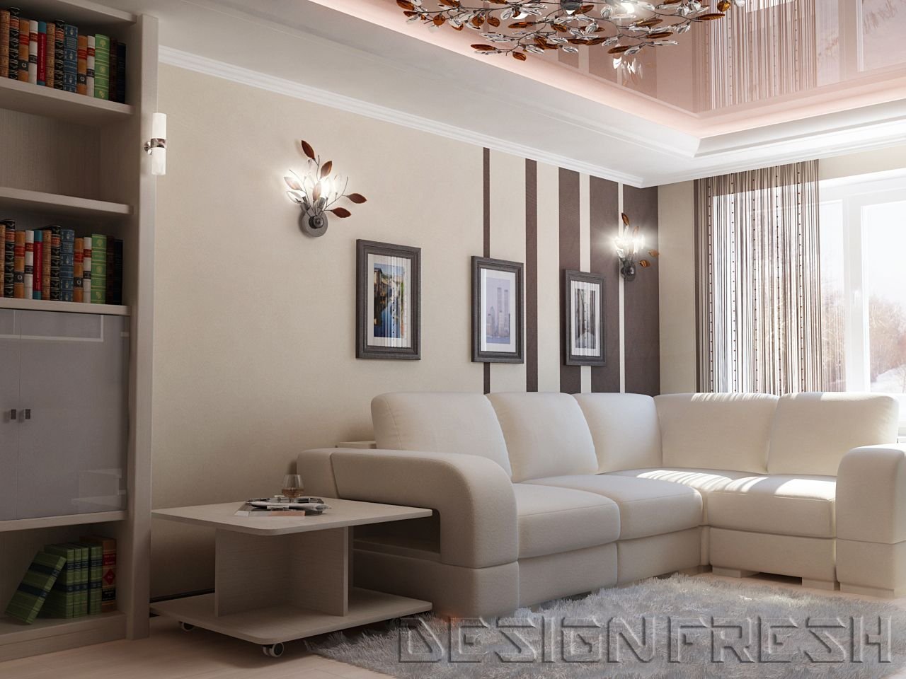 Дизайн маленькой гостиной с угловым диваном - 58 фото