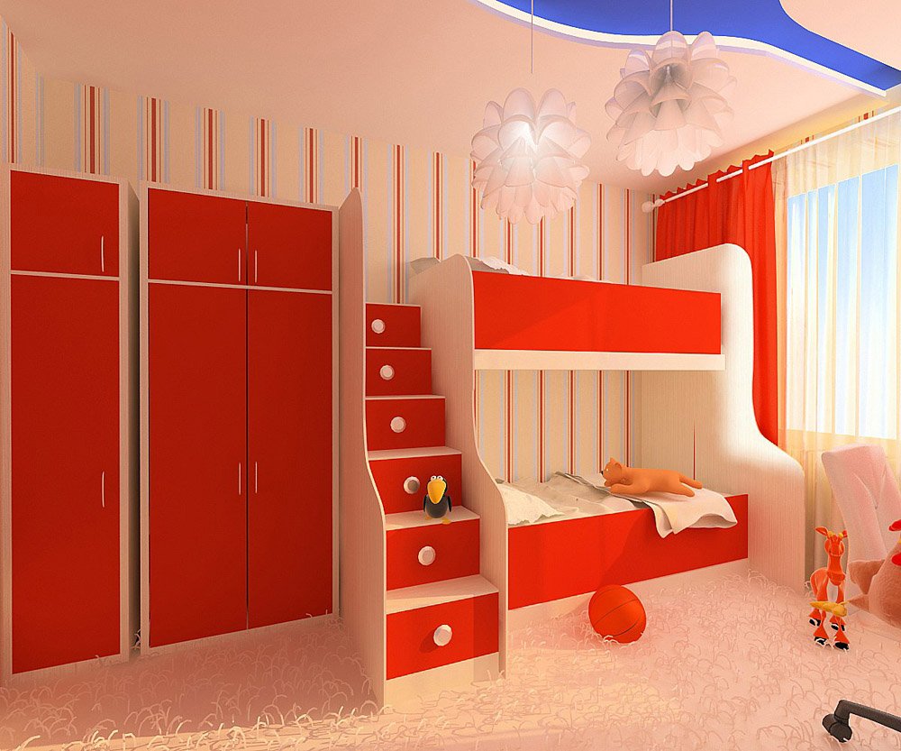 Красная детская комната