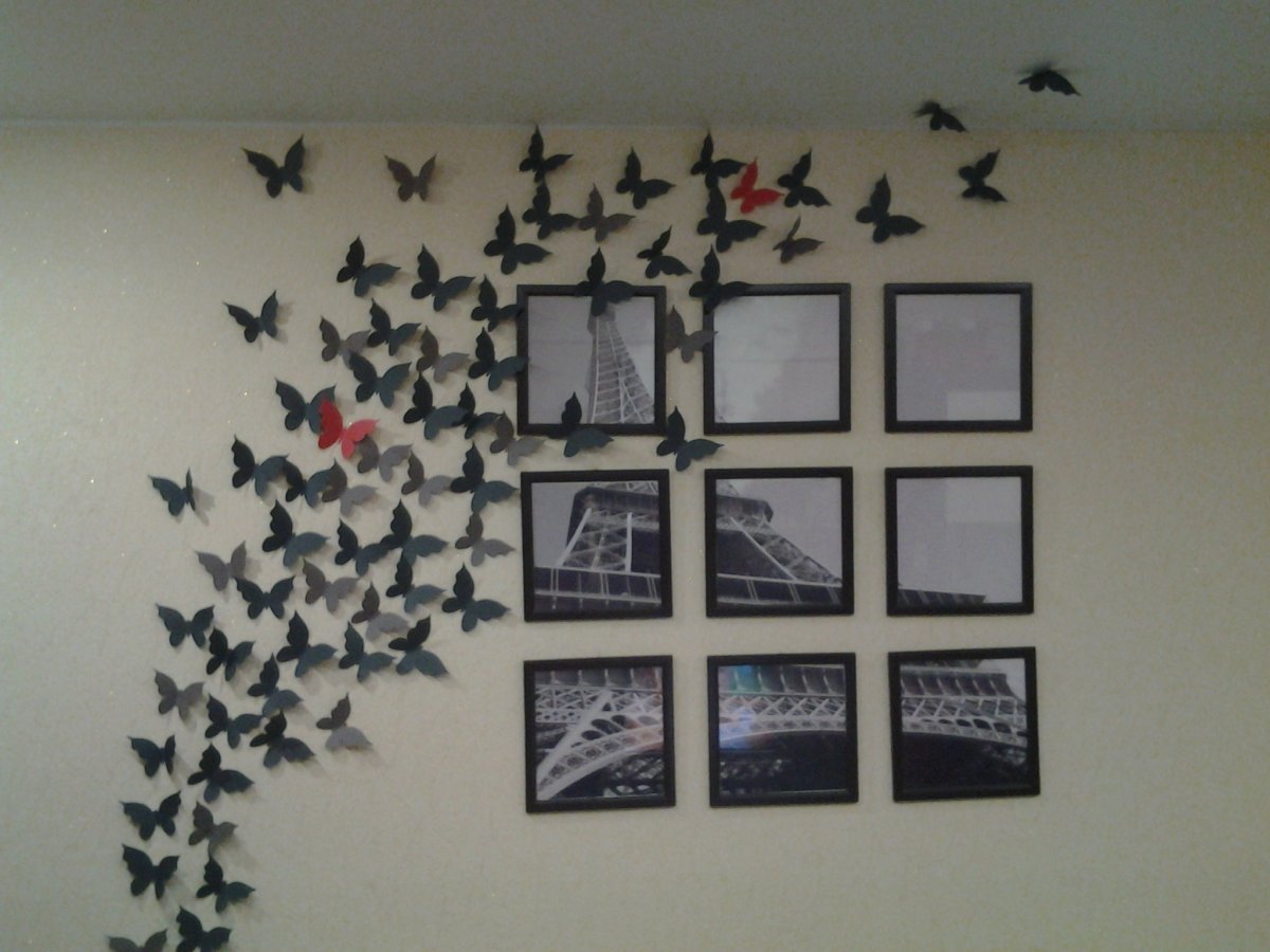 Декор бабочки на стену