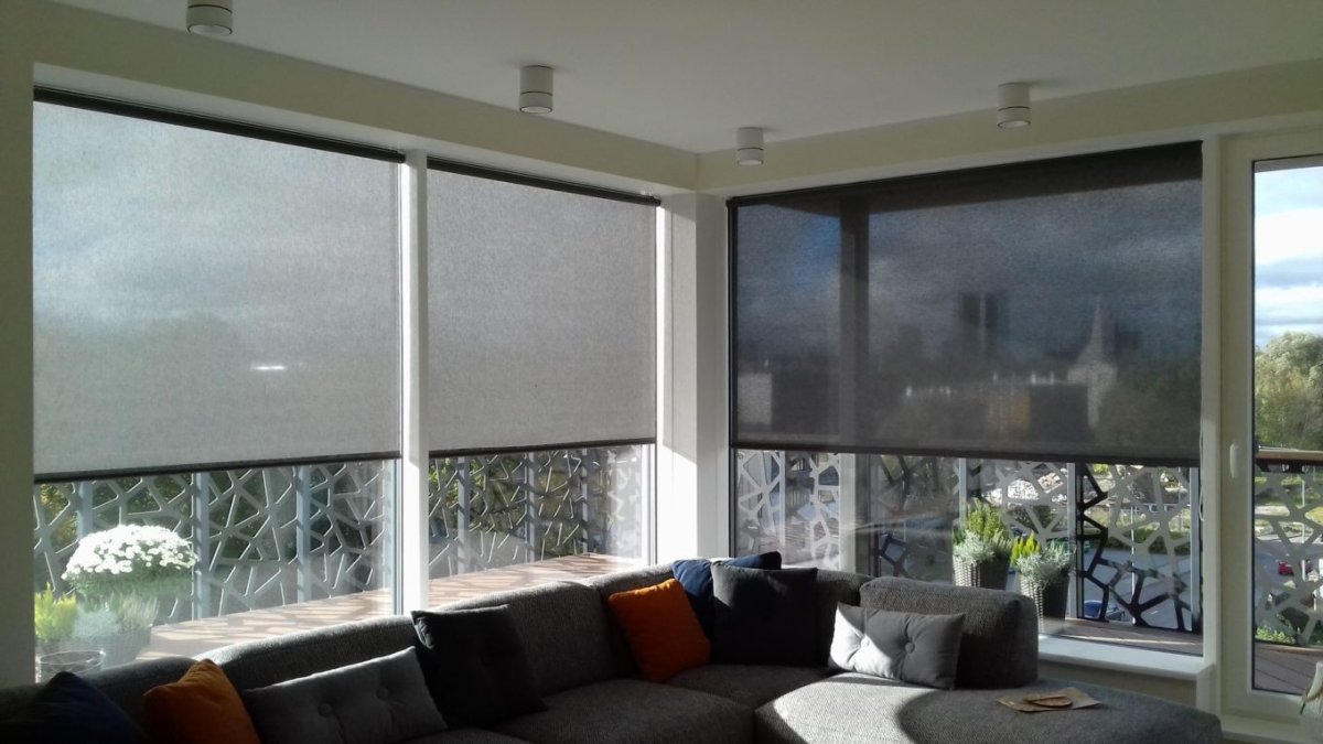 Рулонные шторы на панорамные окна