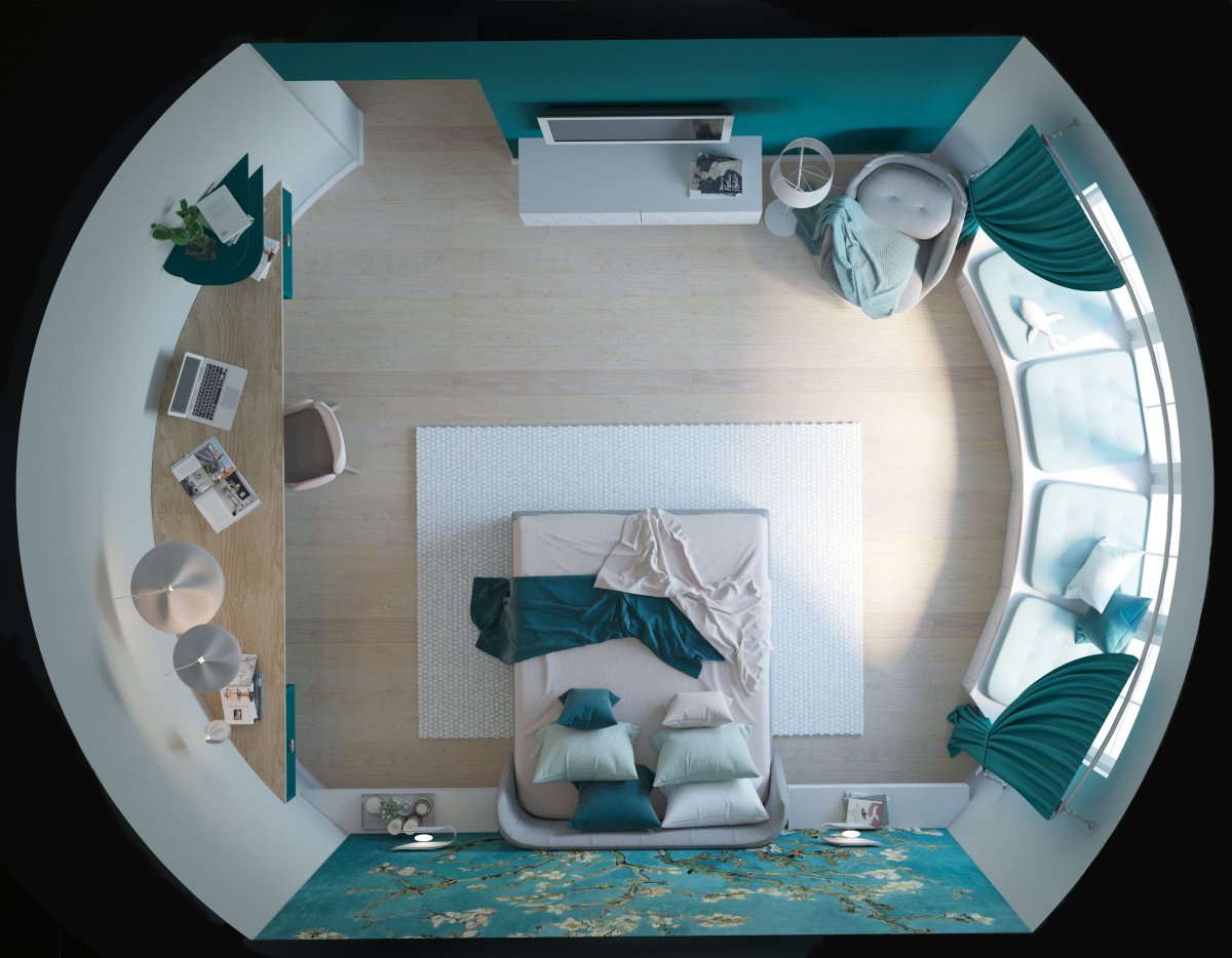 Дизайн комнаты нестандартной формы