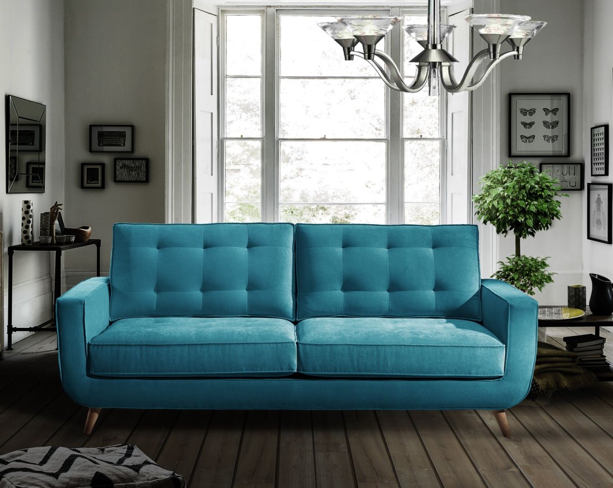 Угловой бирюзовый диван