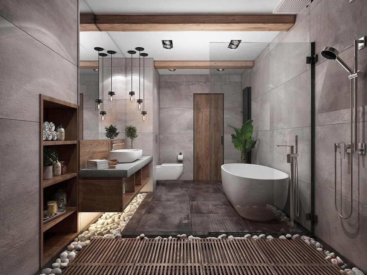 Практичный дизайн ванной комнаты