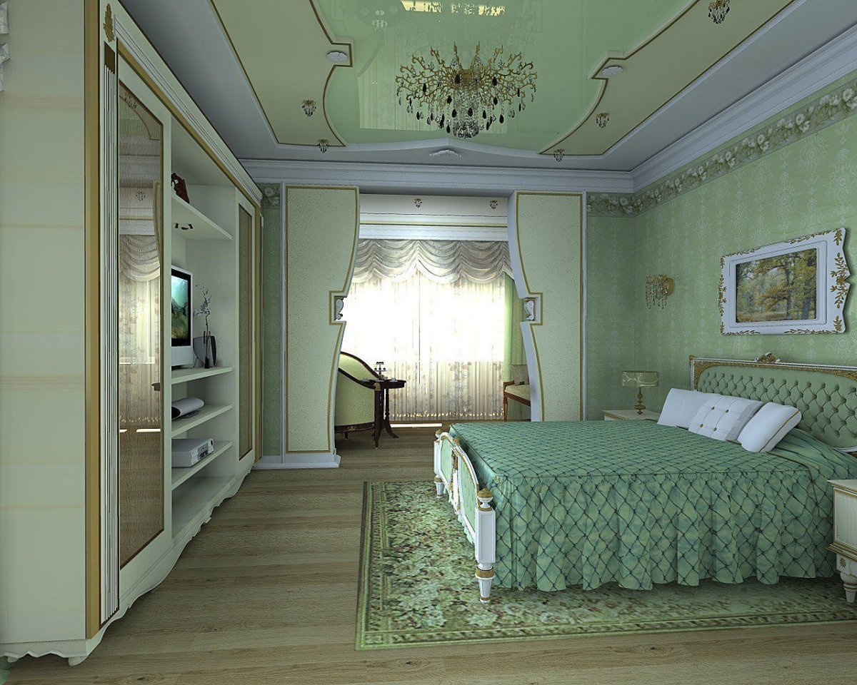 Дизайн большой спальни в частном доме