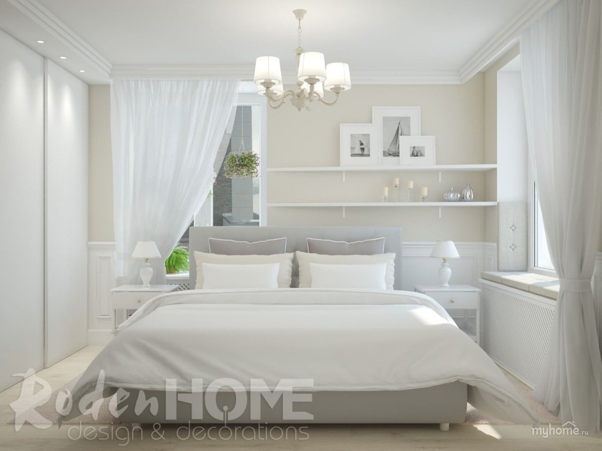 Спальня в белом цвете дизайн