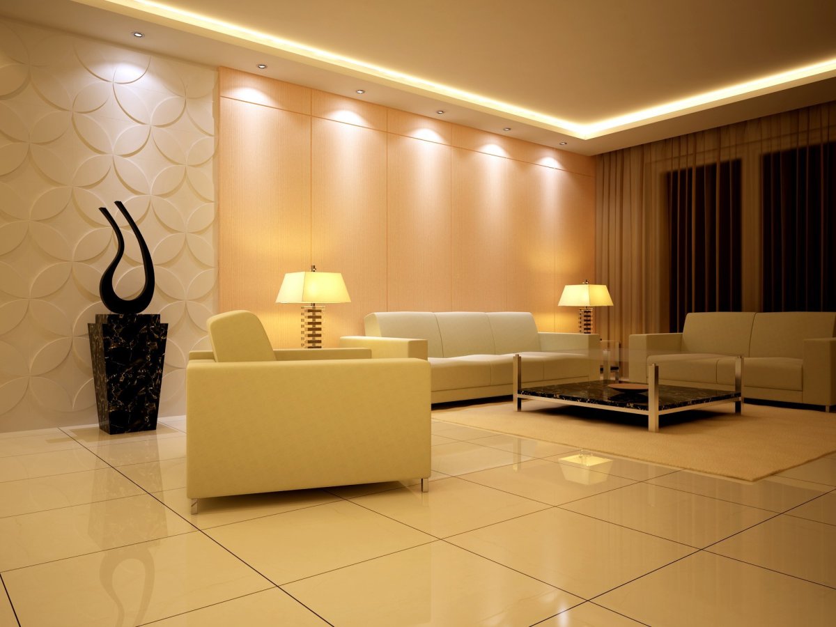 Дизайн освещения в гостиной