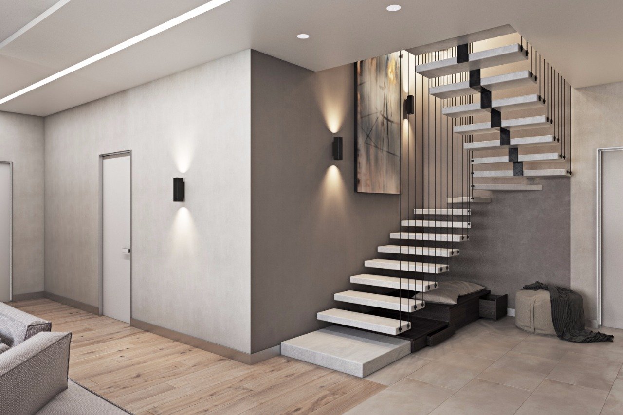 Лестница в таунхаусе дизайн