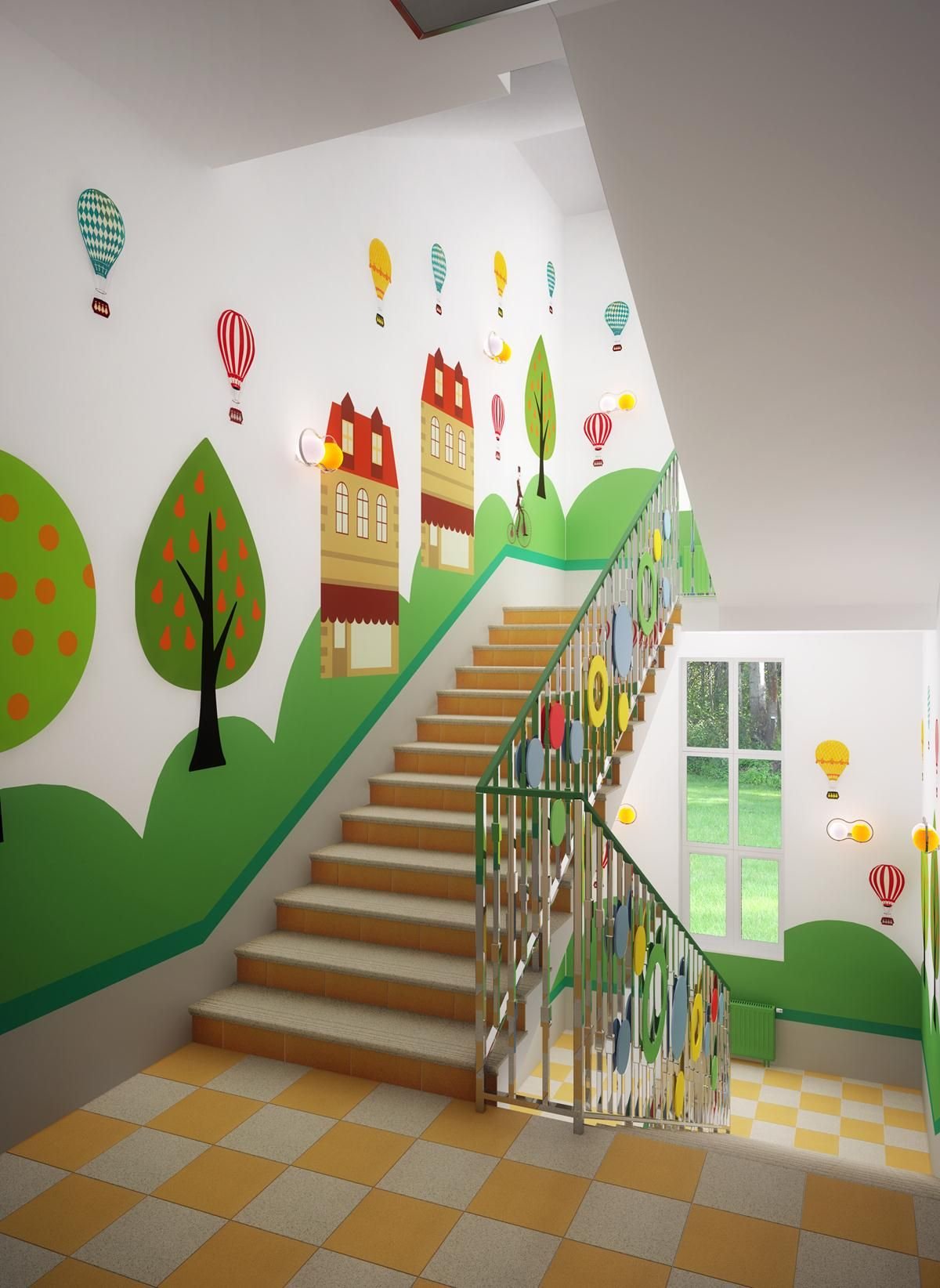 Как оформить коридор в детском саду