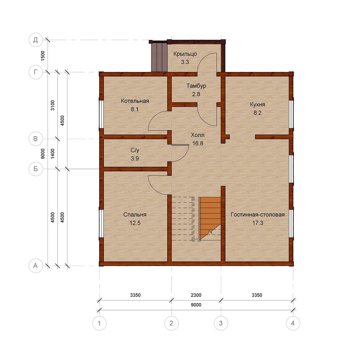 Планировки домов одноэтажных с 2 спальнями до 80 кв