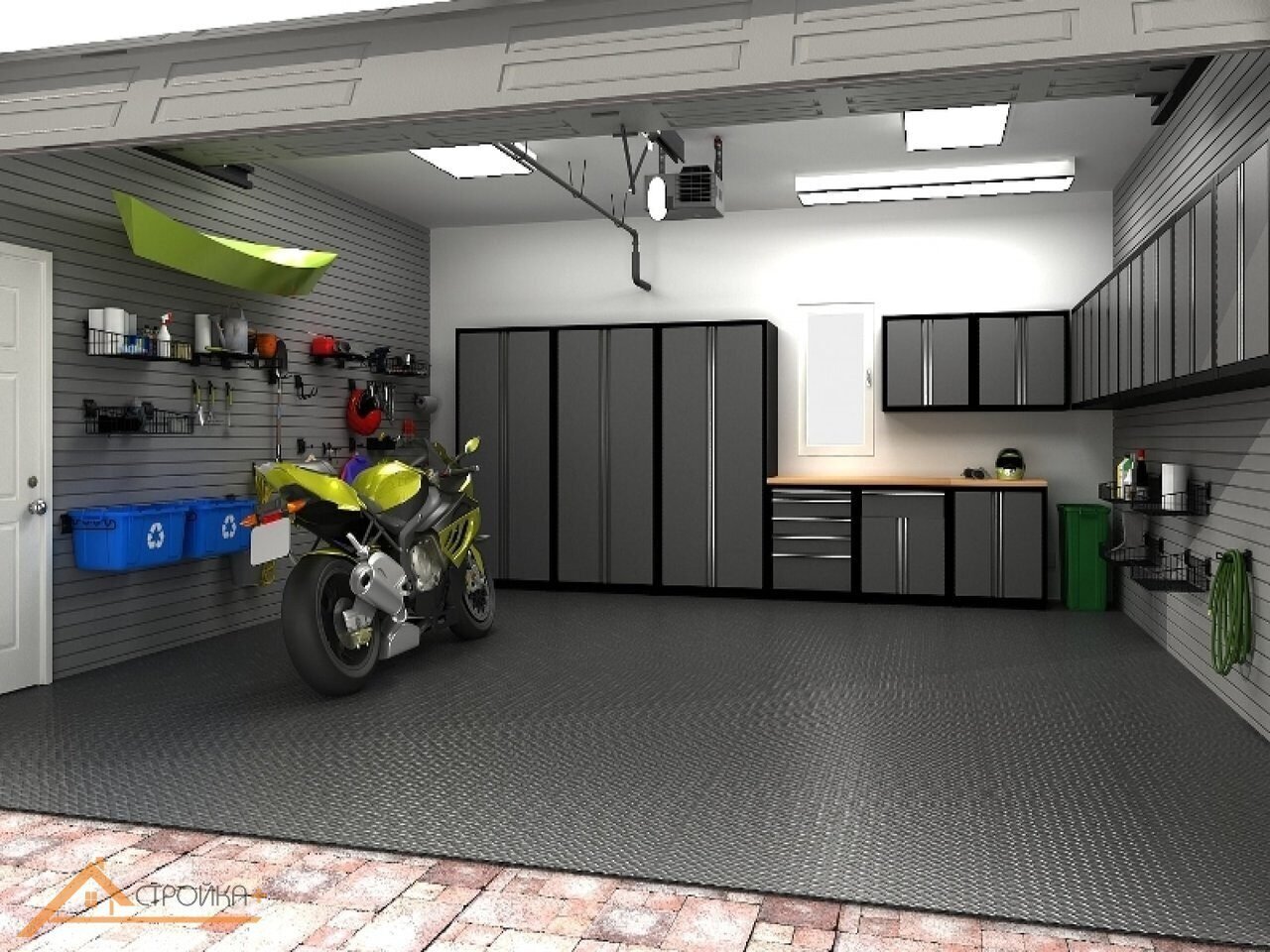Реконструкция гаража. Отделка гаража. Красивый интерьер гаража. Дизайнерский гараж. Красивая отделка гаража.