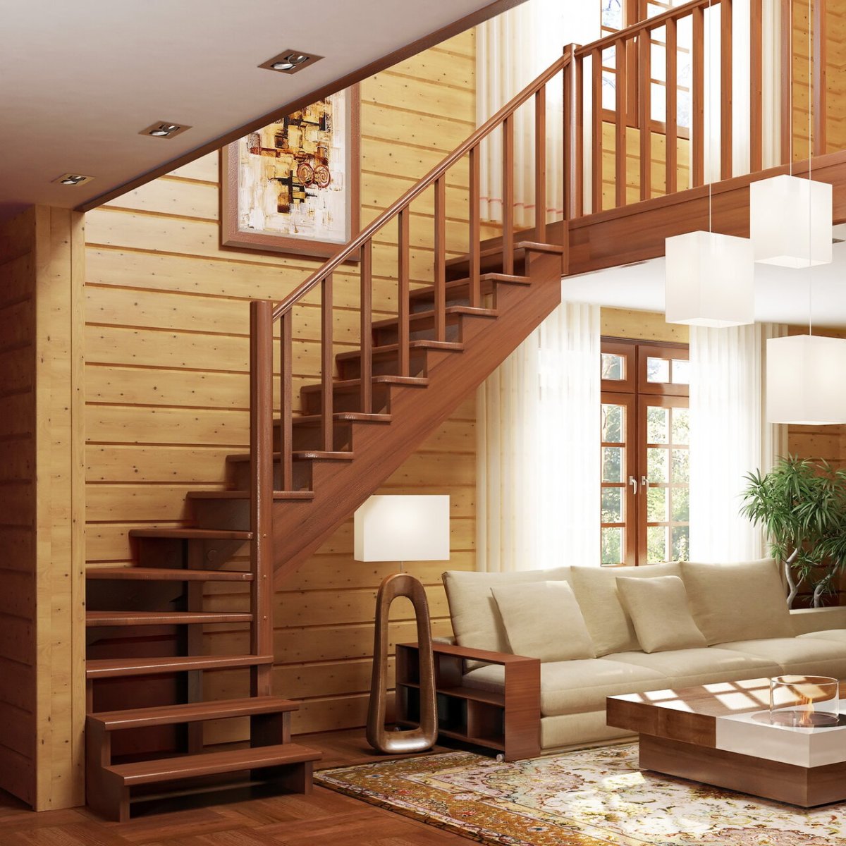 Межэтажная лестница для частного дома