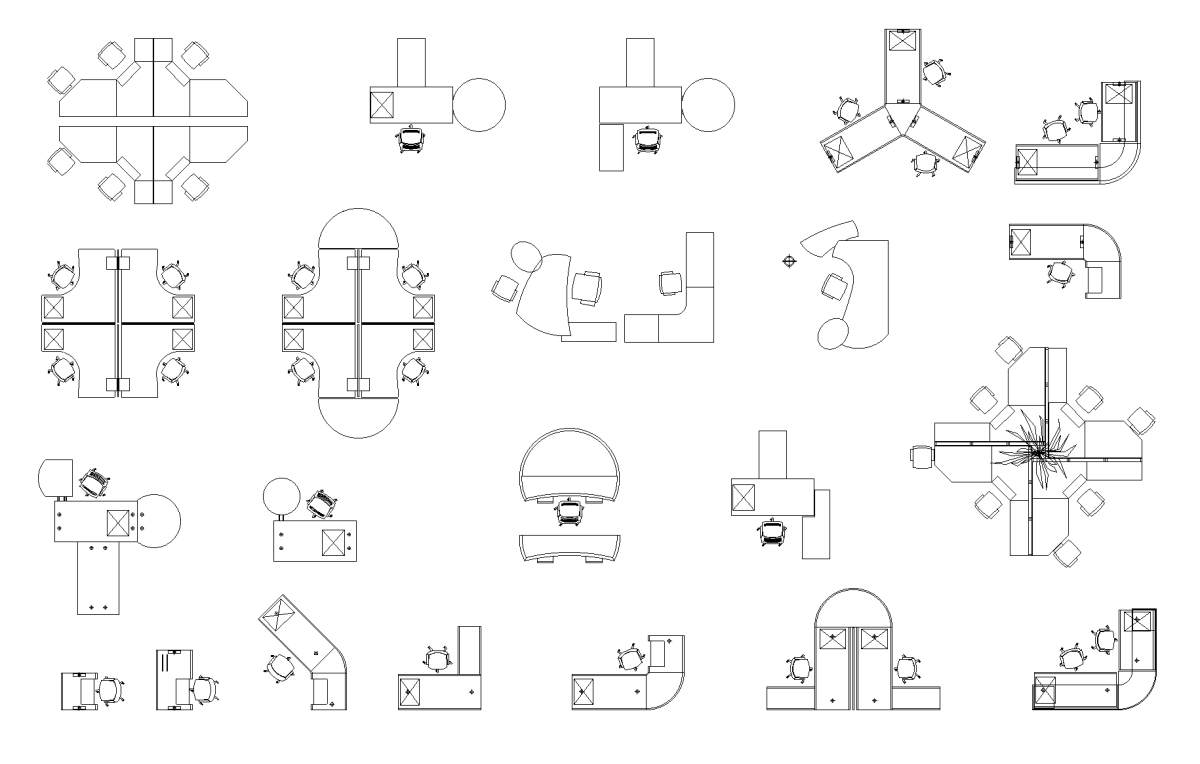 Блоки офисная мебель автокад