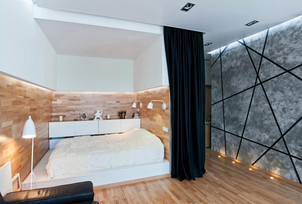 Дизайн спальни с нишей для кровати