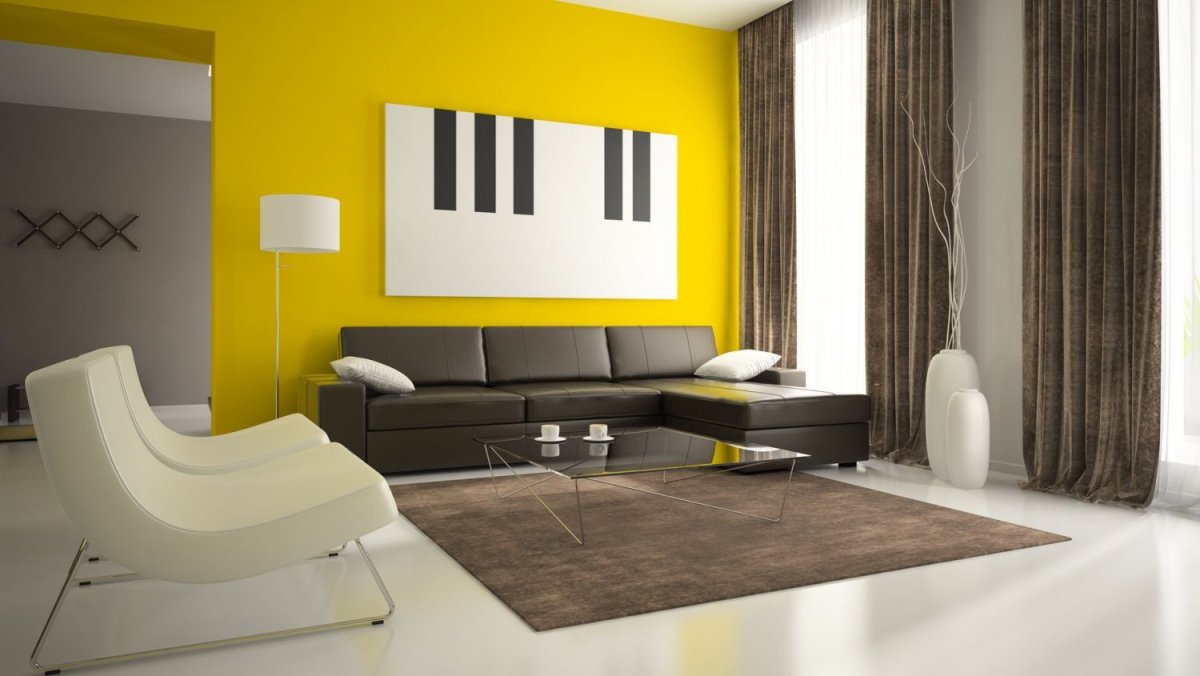 Желтая мебель в интерьере
