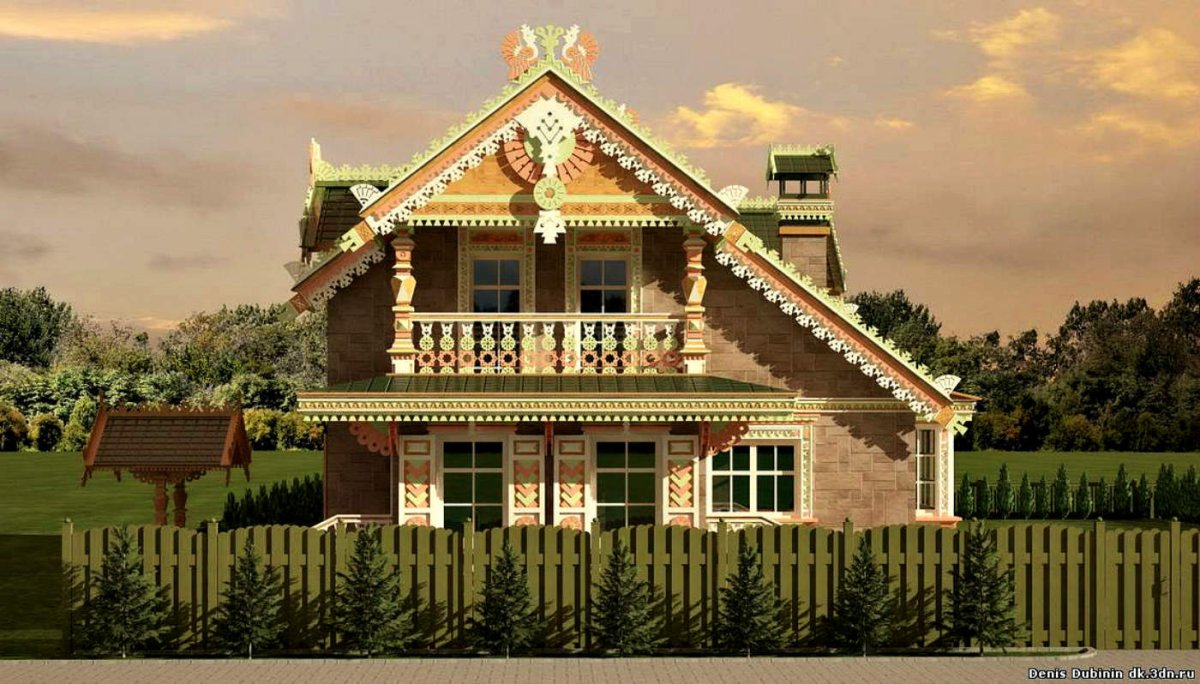 Фасад деревенского дома