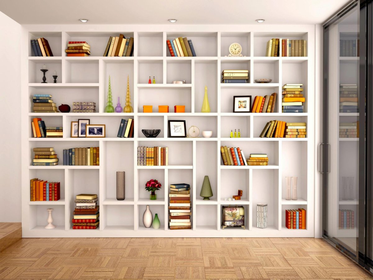 Книжный шкаф на стену